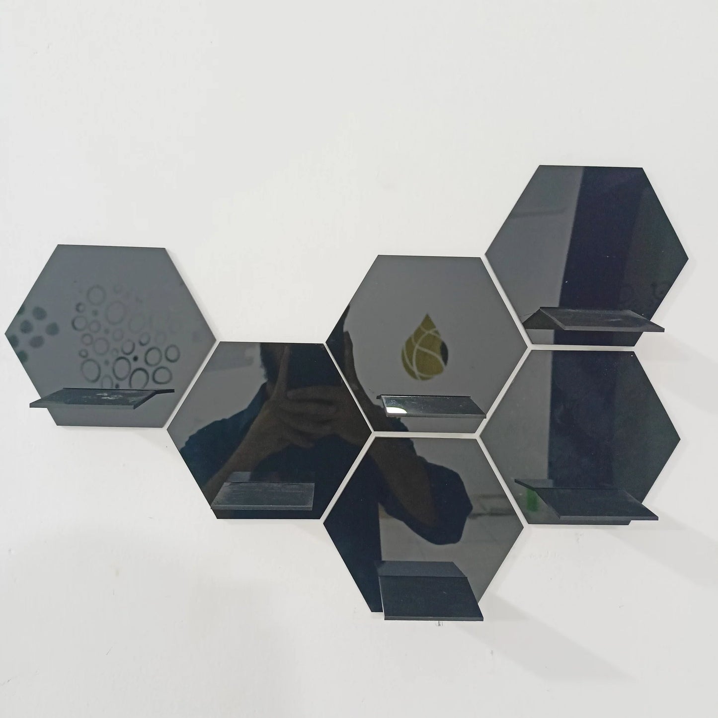 Acrylic Hexagon Wall Shelves